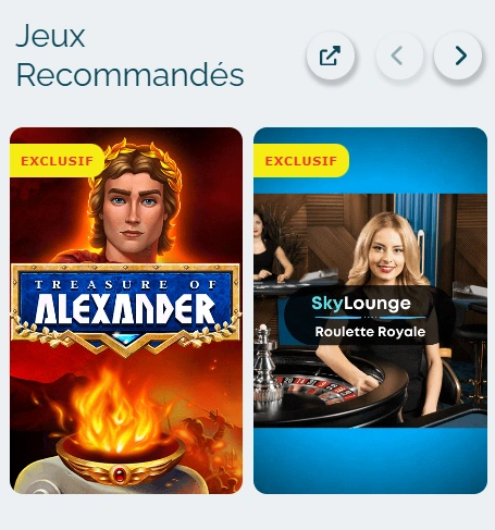 Jeux mobiles du Alexander Casino